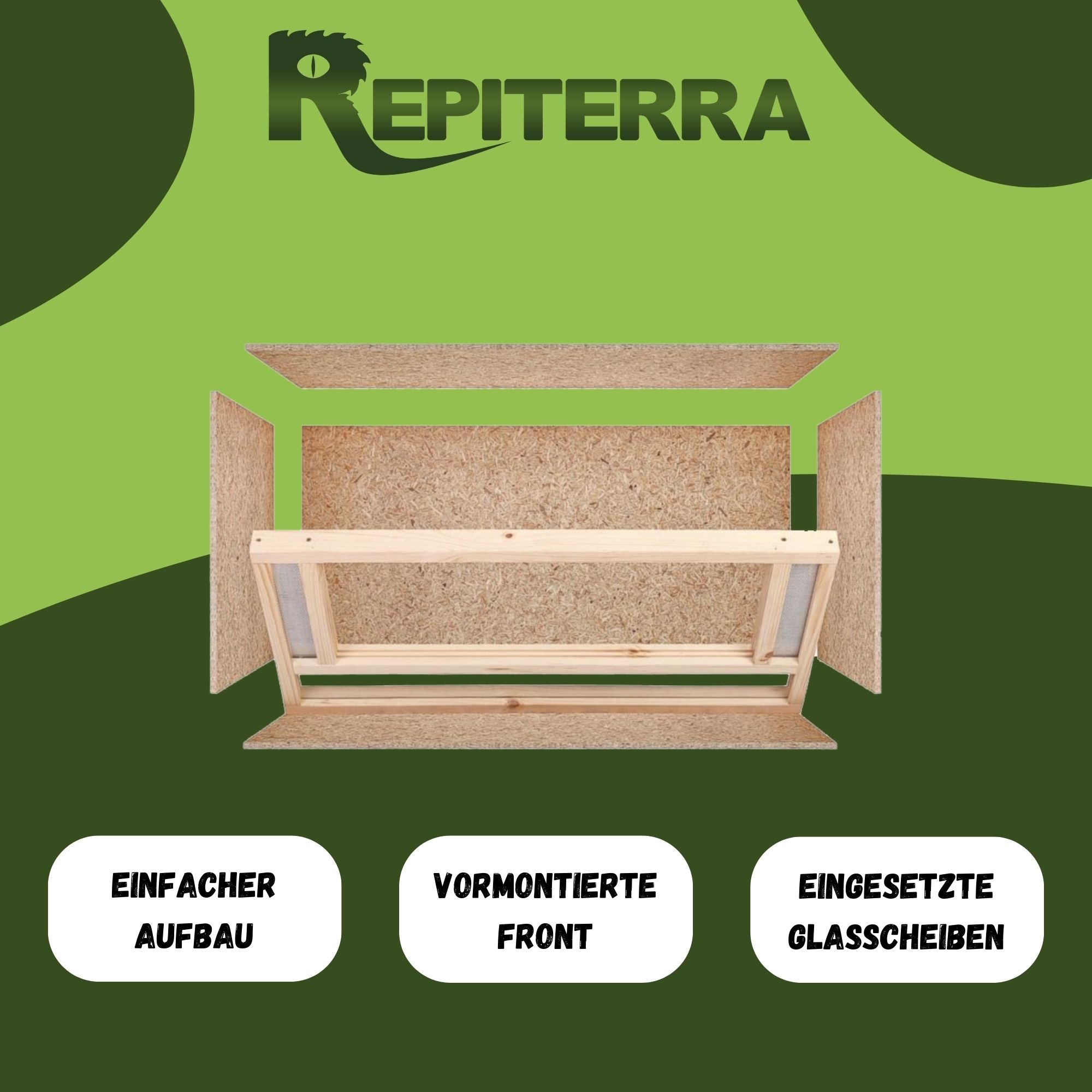 Repiterra Terrarium aus Holz mit Frontbelüftung 80x50x50 cm