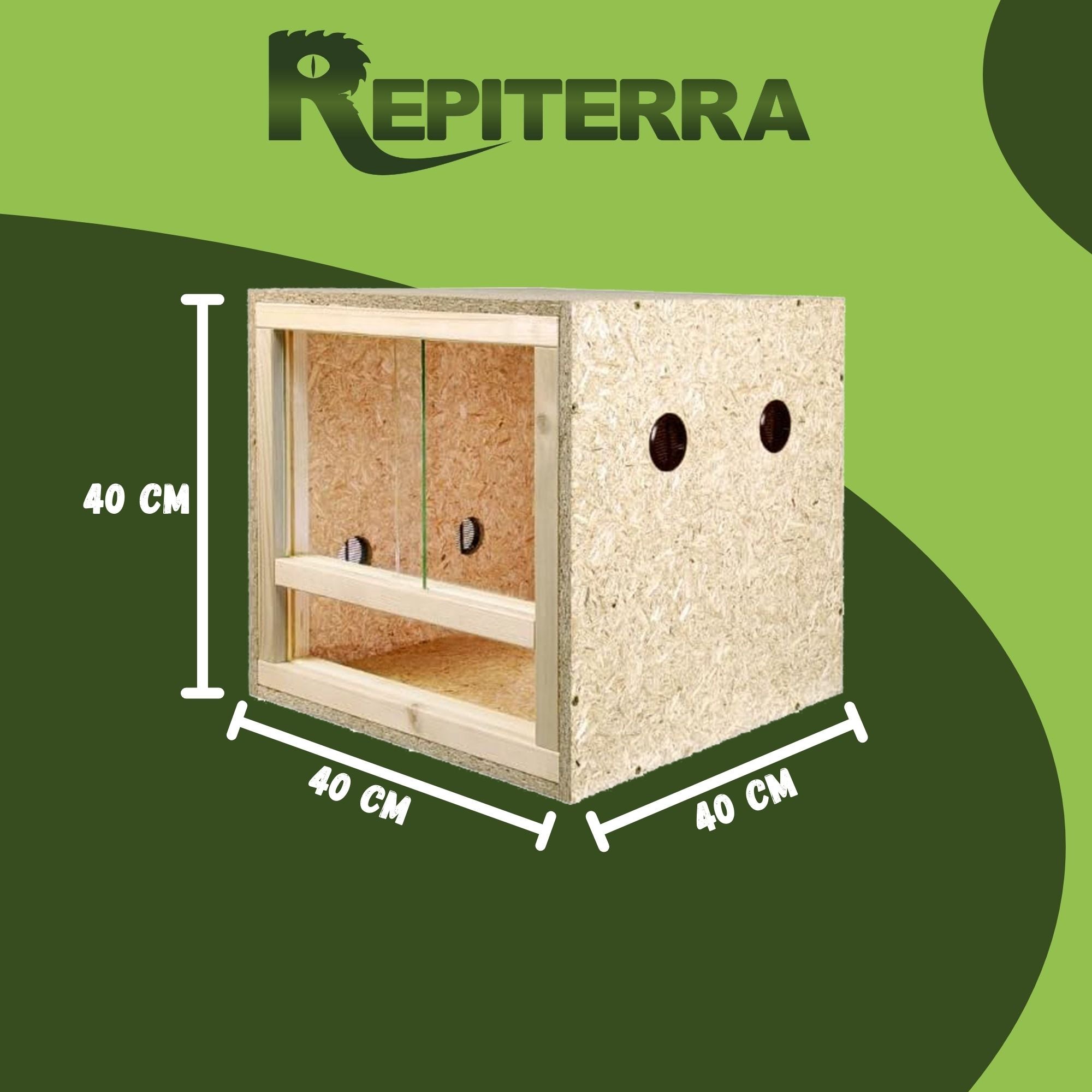 Repiterra Terrarium aus Holz mit Seitenbelüftung 40x40x40 cm