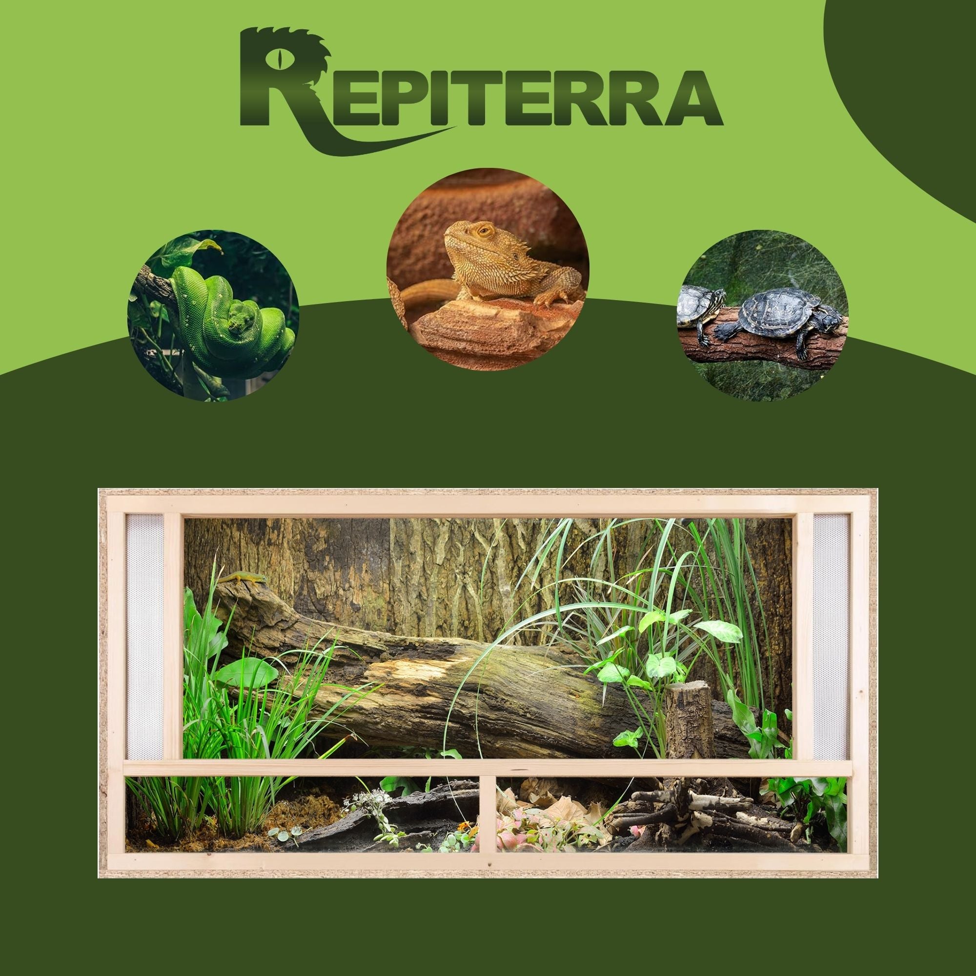Repiterra Terrarium aus Holz mit Frontbelüftung 120x60x60 cm