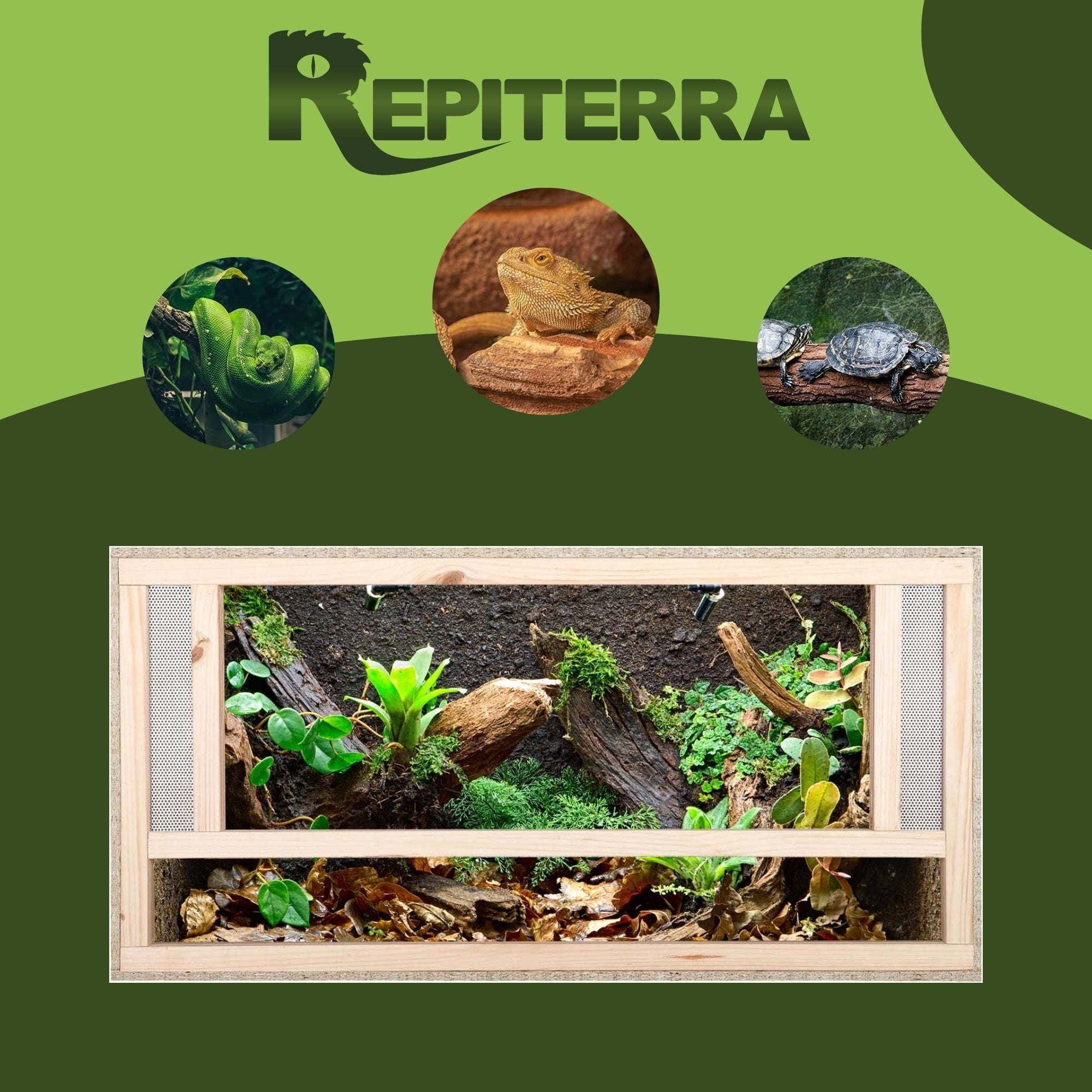 Repiterra Terrarium aus Holz mit Frontbelüftung 80x40x40 cm
