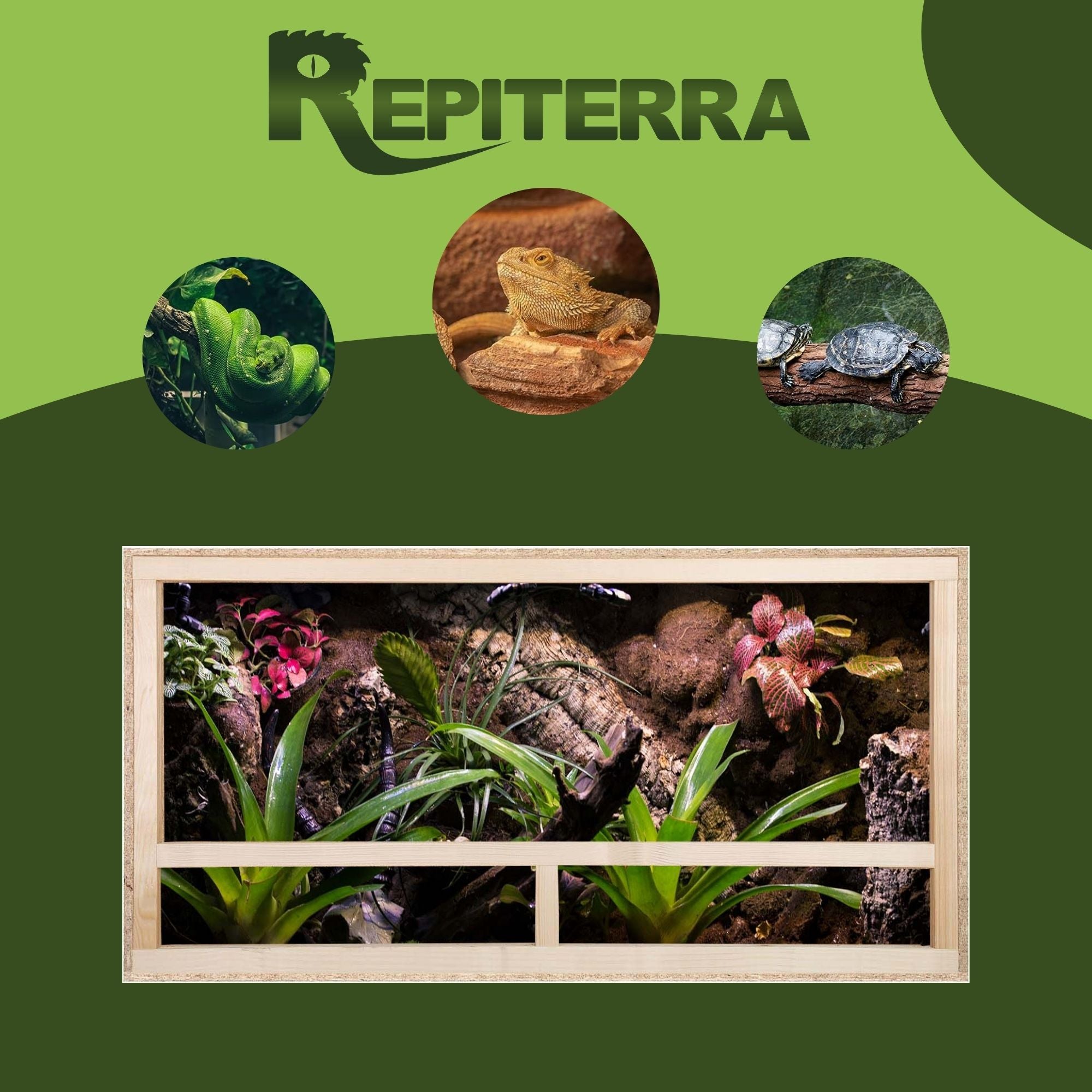 Repiterra Terrarium aus Holz mit Seitenbelüftung 100x60x60 cm