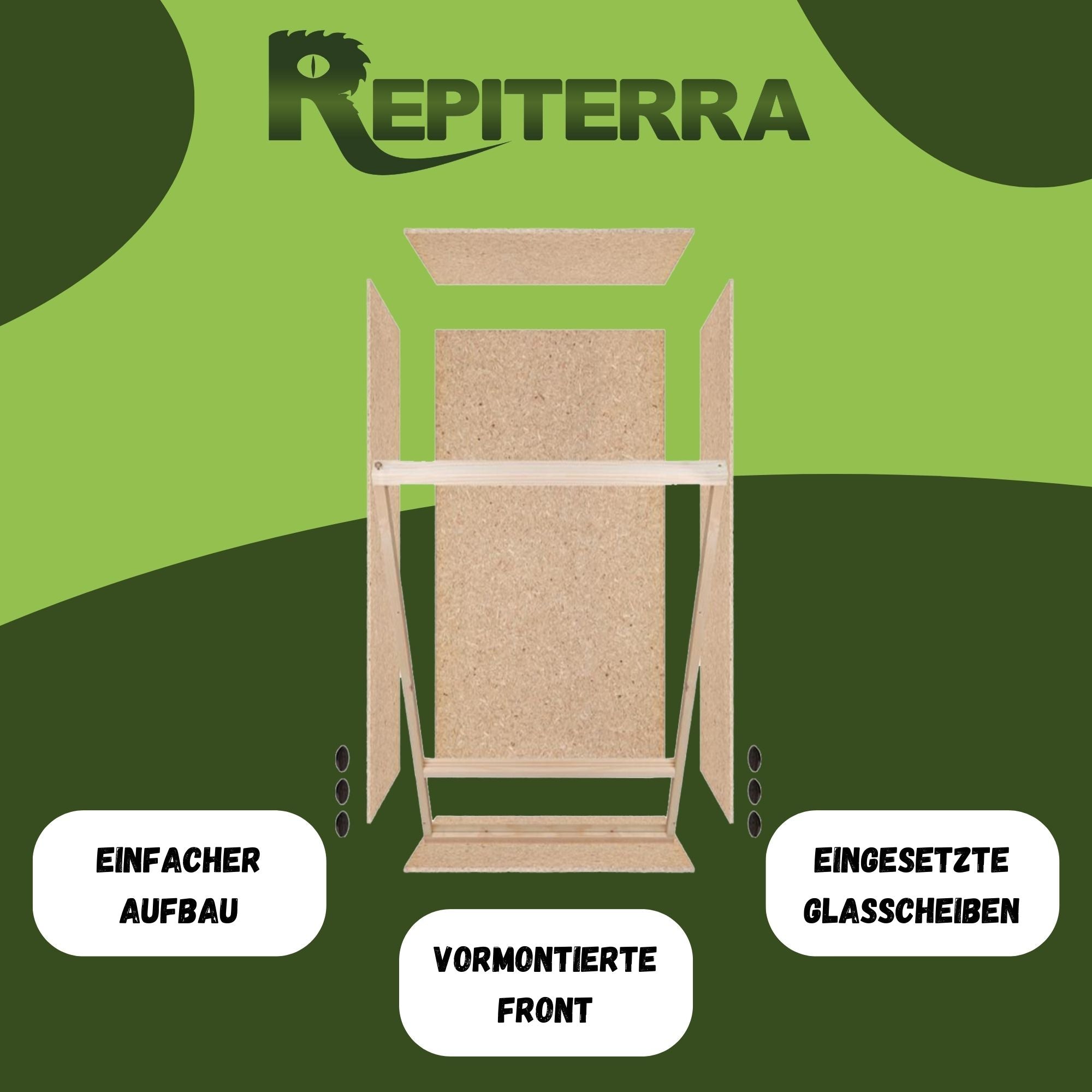 Repiterra Hochterrarium aus Holz mit Seitenbelüftung 60x120x60 cm