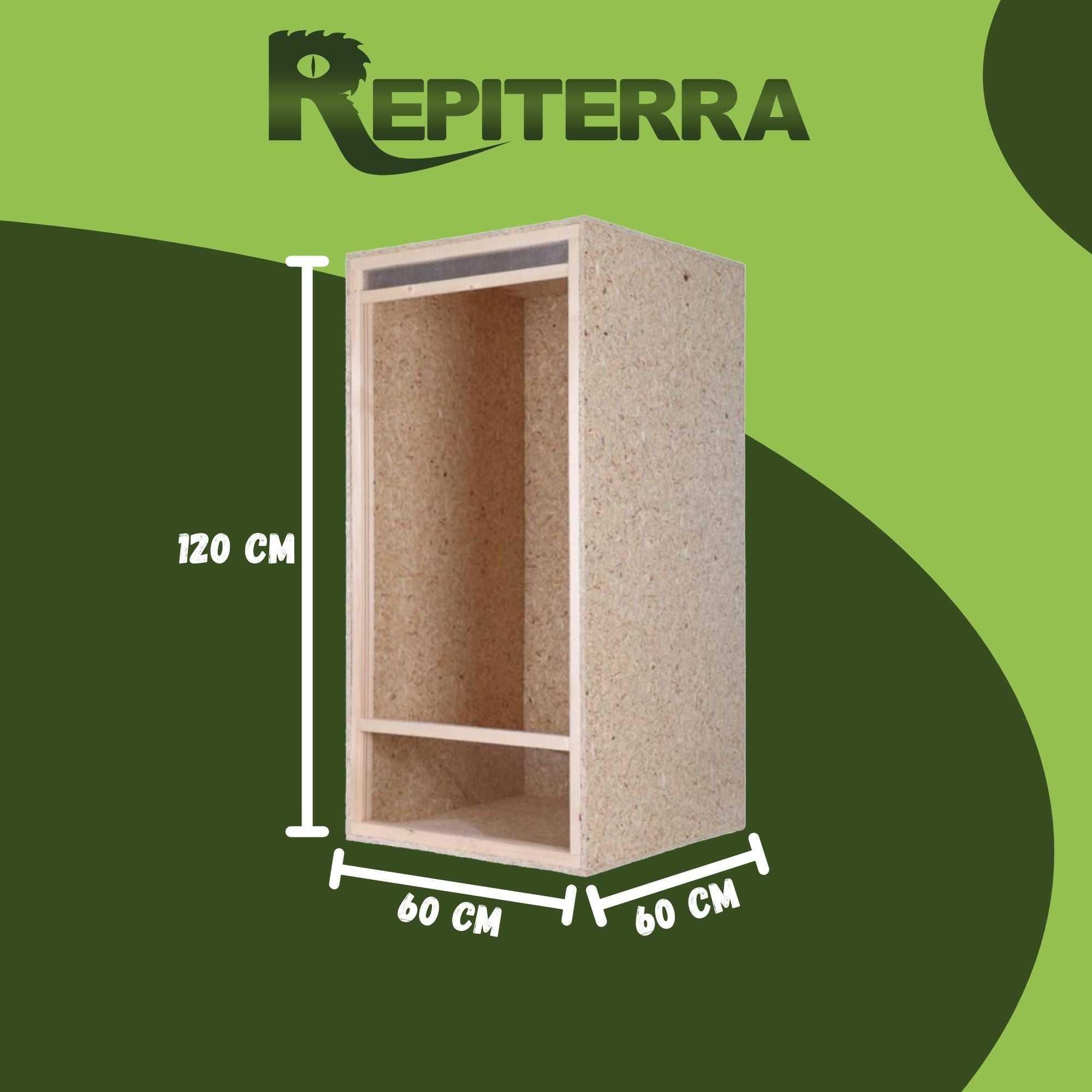 Repiterra Hochterrarium aus Holz mit Frontbelüftung 60x120x60 cm