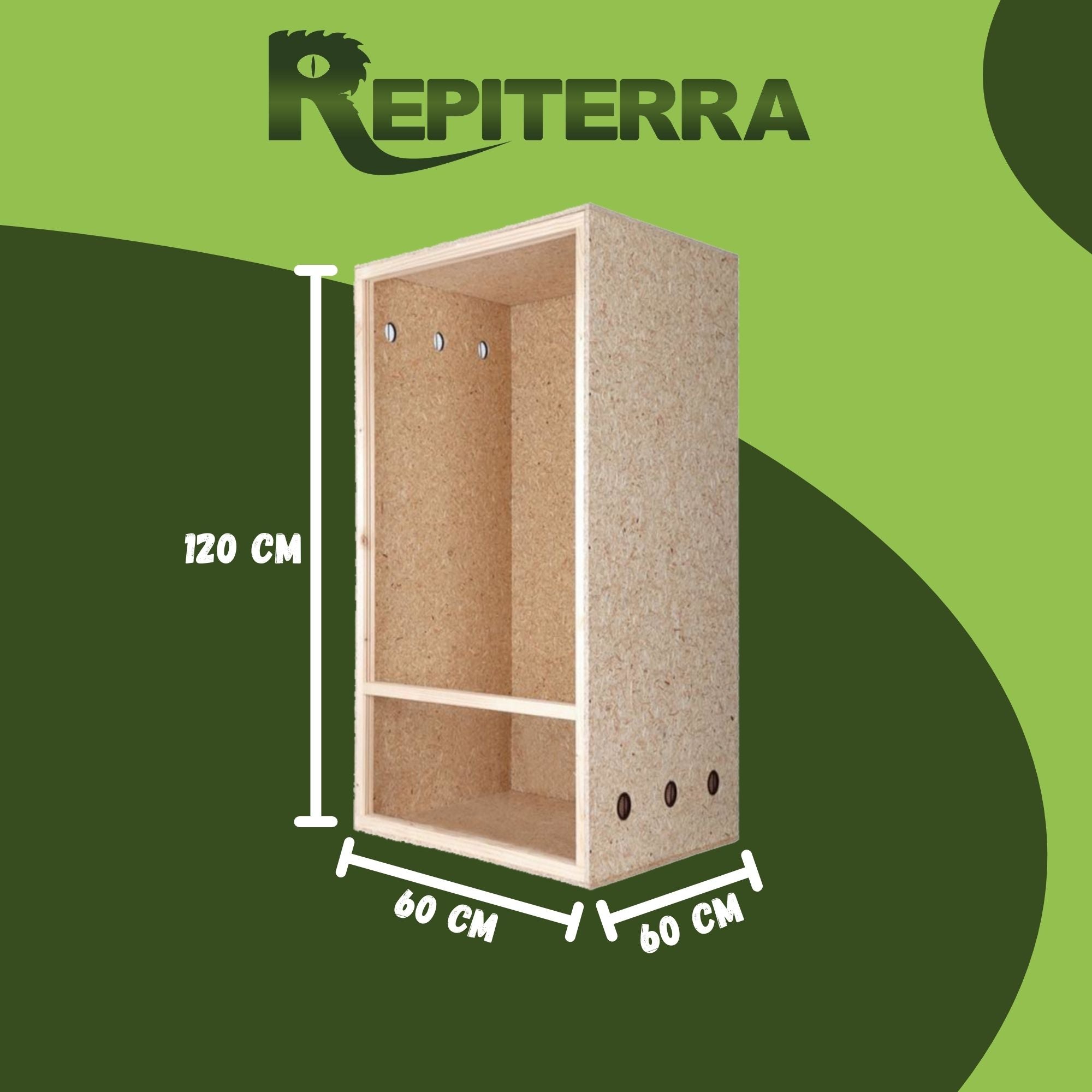 Repiterra Hochterrarium aus Holz mit Seitenbelüftung 60x120x60 cm