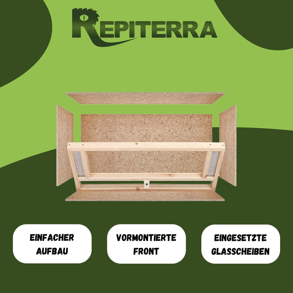 Repiterra Terrarium aus Holz mit Frontbelüftung 100x40x40 cm