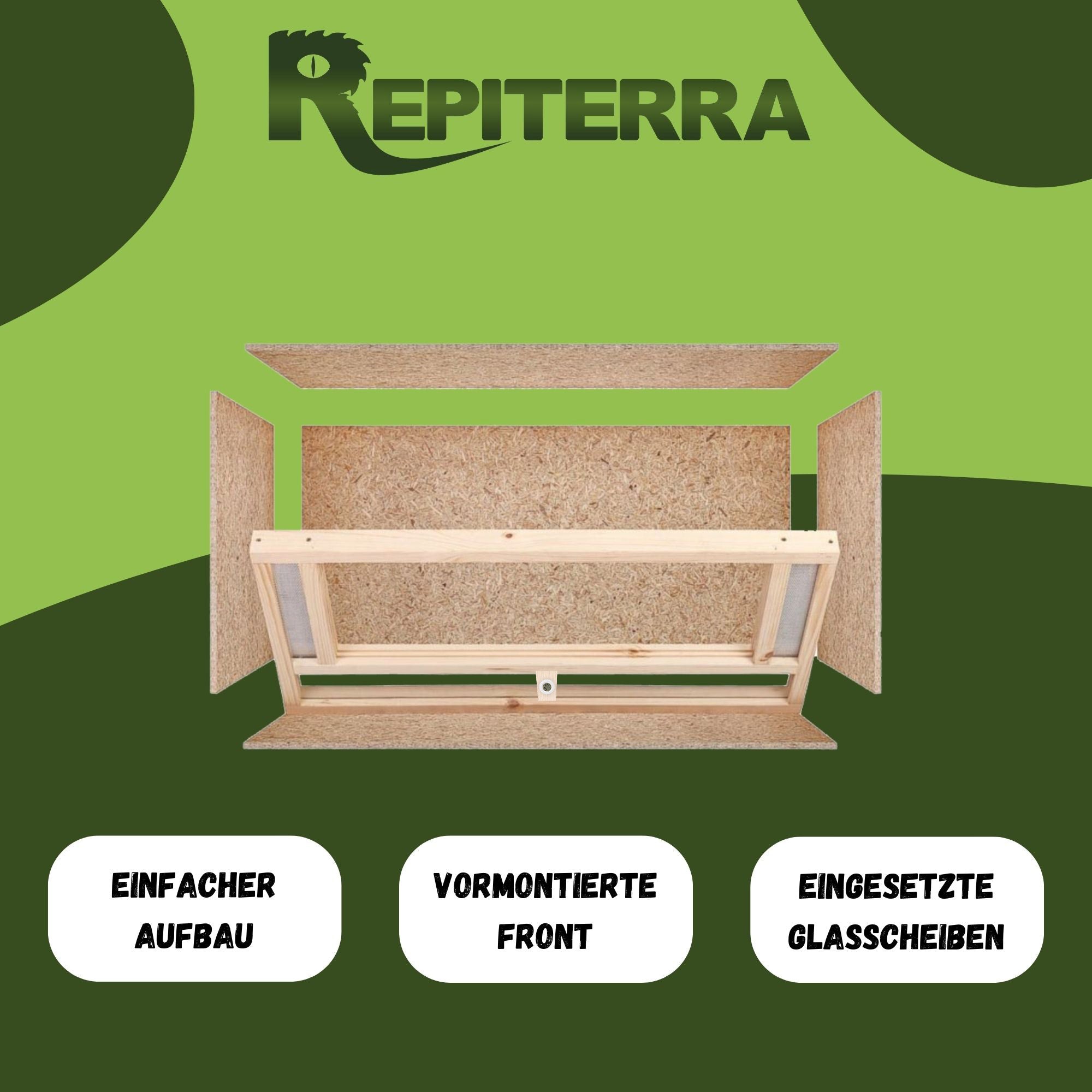 Repiterra Terrarium aus Holz mit Frontbelüftung 100x60x60 cm