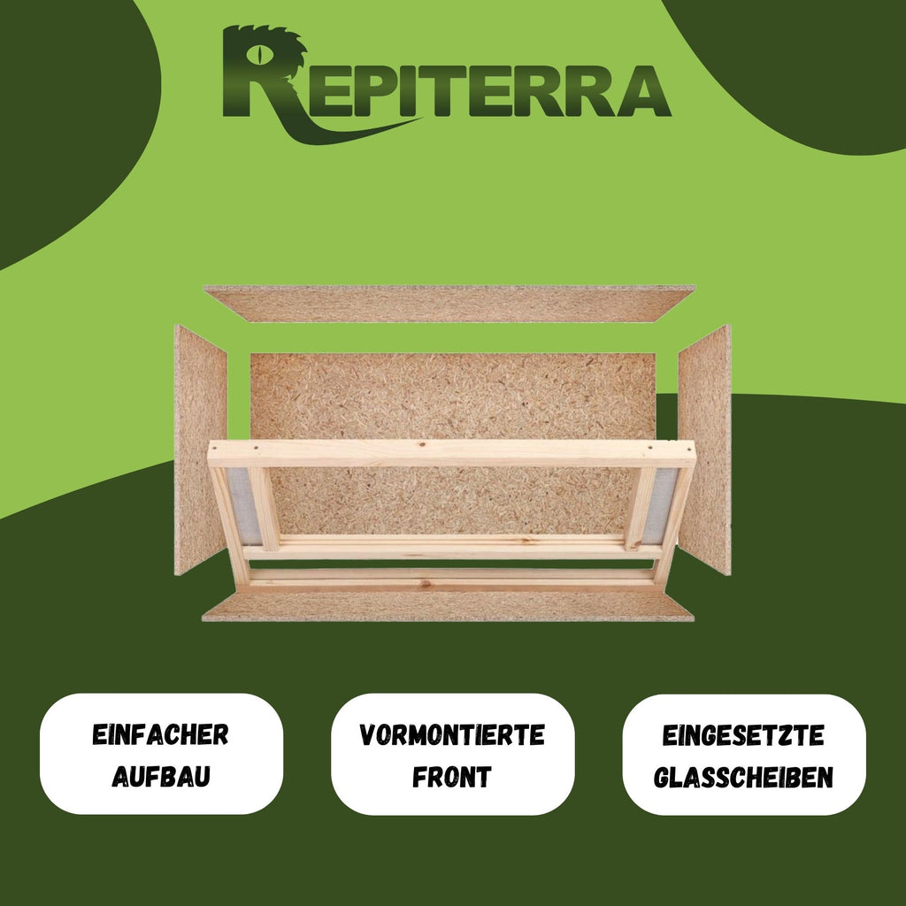 Repiterra Terrarium aus Holz mit Frontbelüftung 120x60x60 cm
