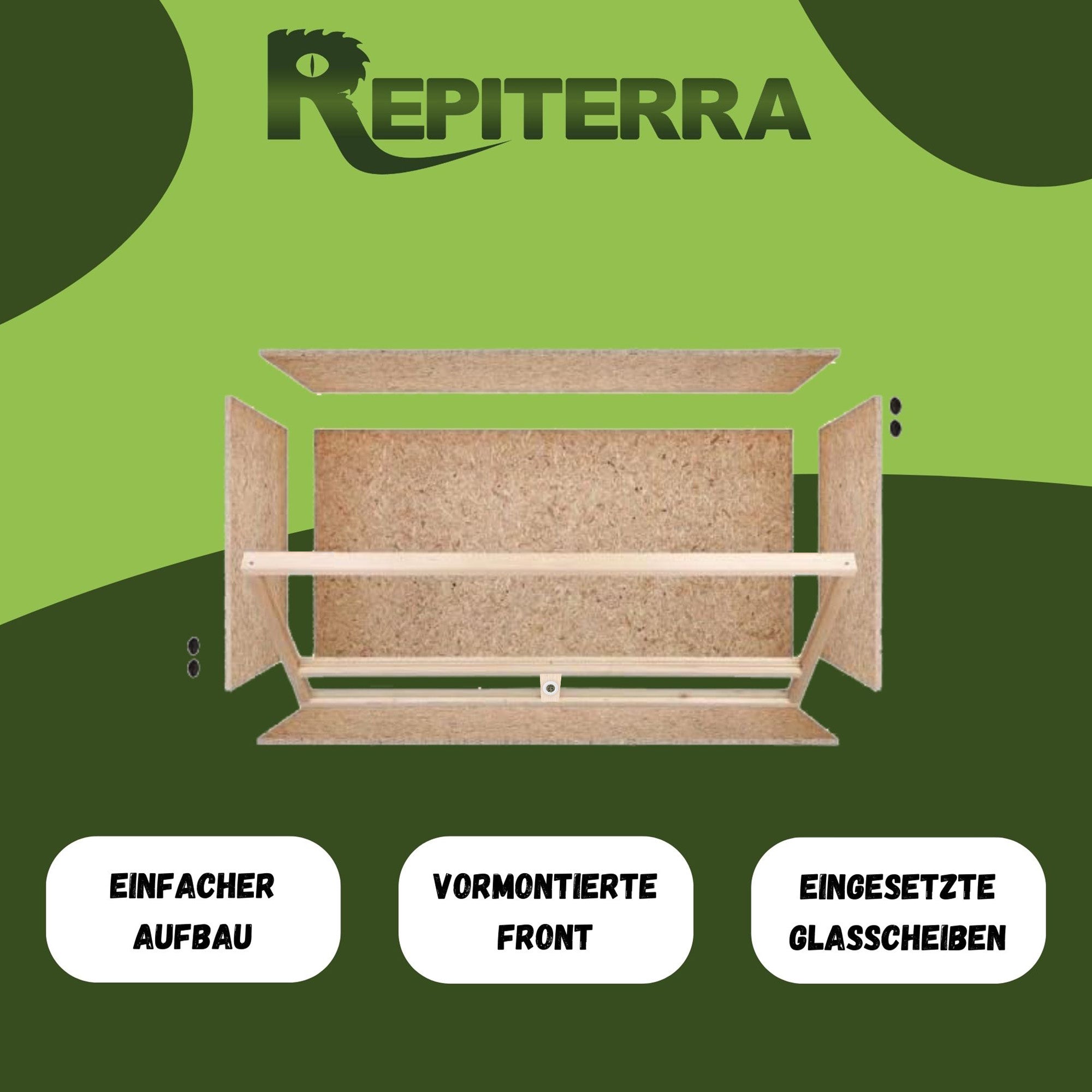 Repiterra Terrarium aus Holz mit Seitenbelüftung 60x30x30 cm