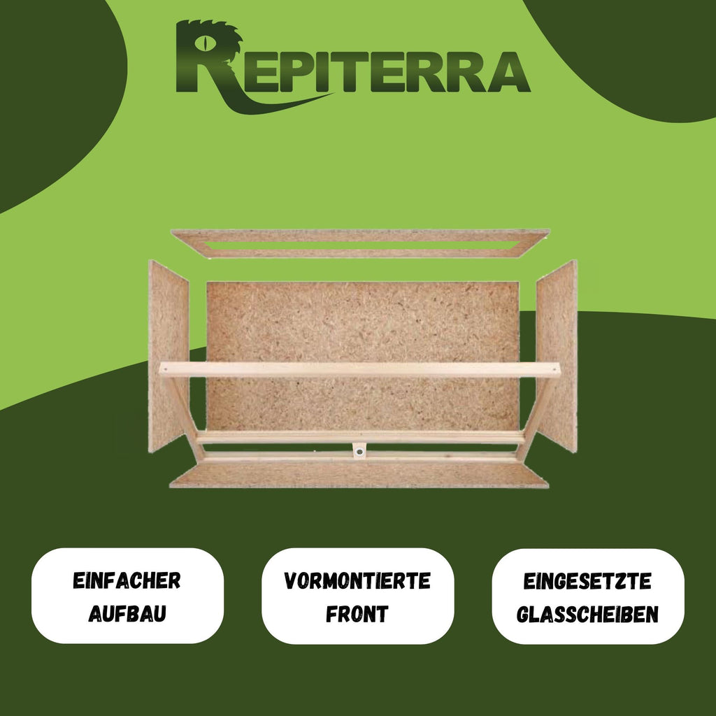 Repiterra Terrarium aus Holz für Schildkröten 120x60x60 cm