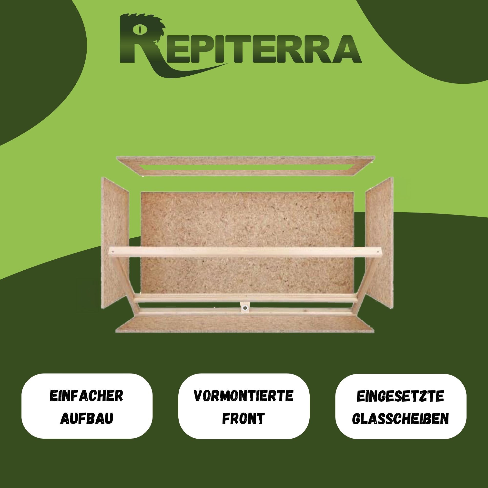 Repiterra Terrarium aus Holz für Schildkröten 120x60x60 cm