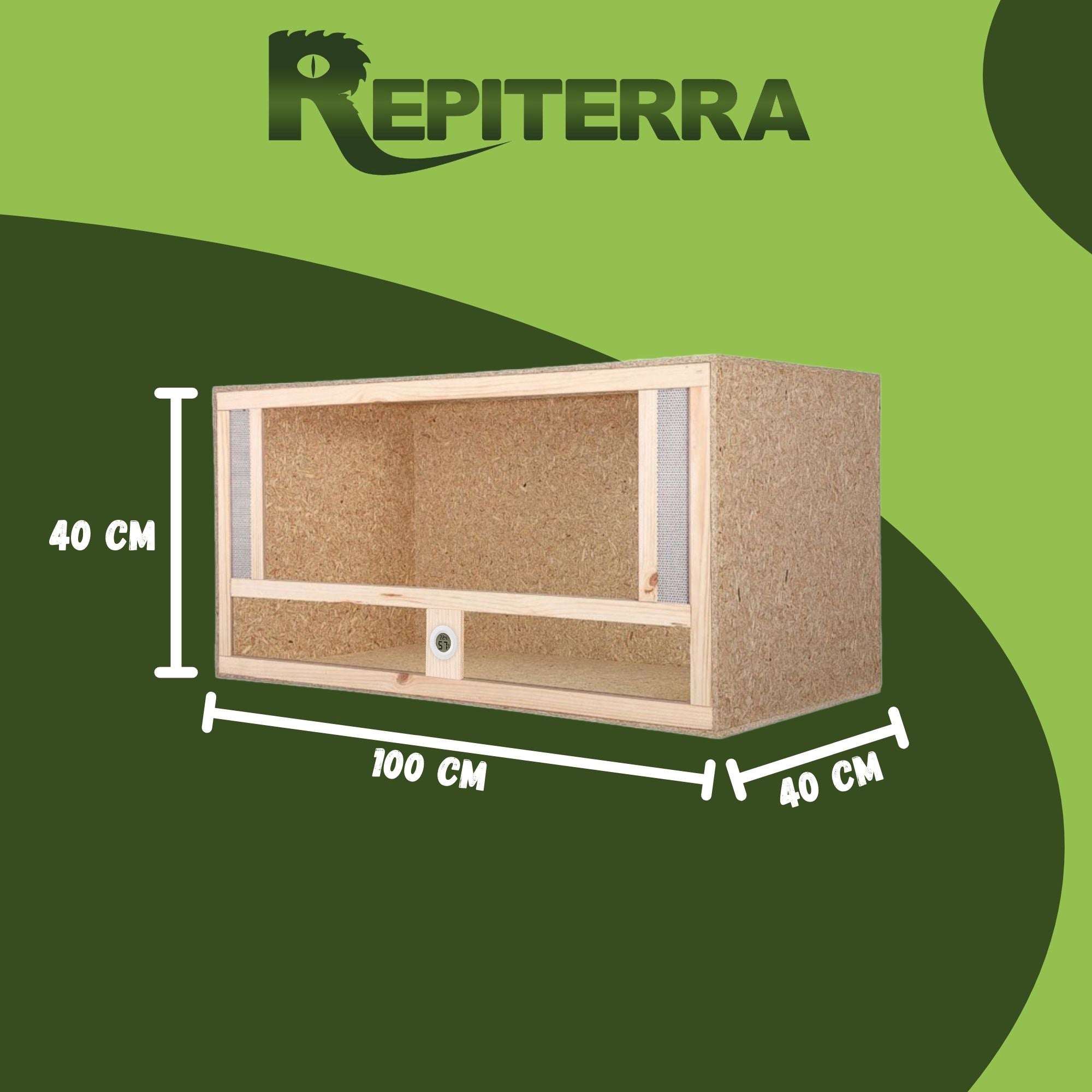 Repiterra Terrarium aus Holz mit Frontbelüftung 100x40x40 cm