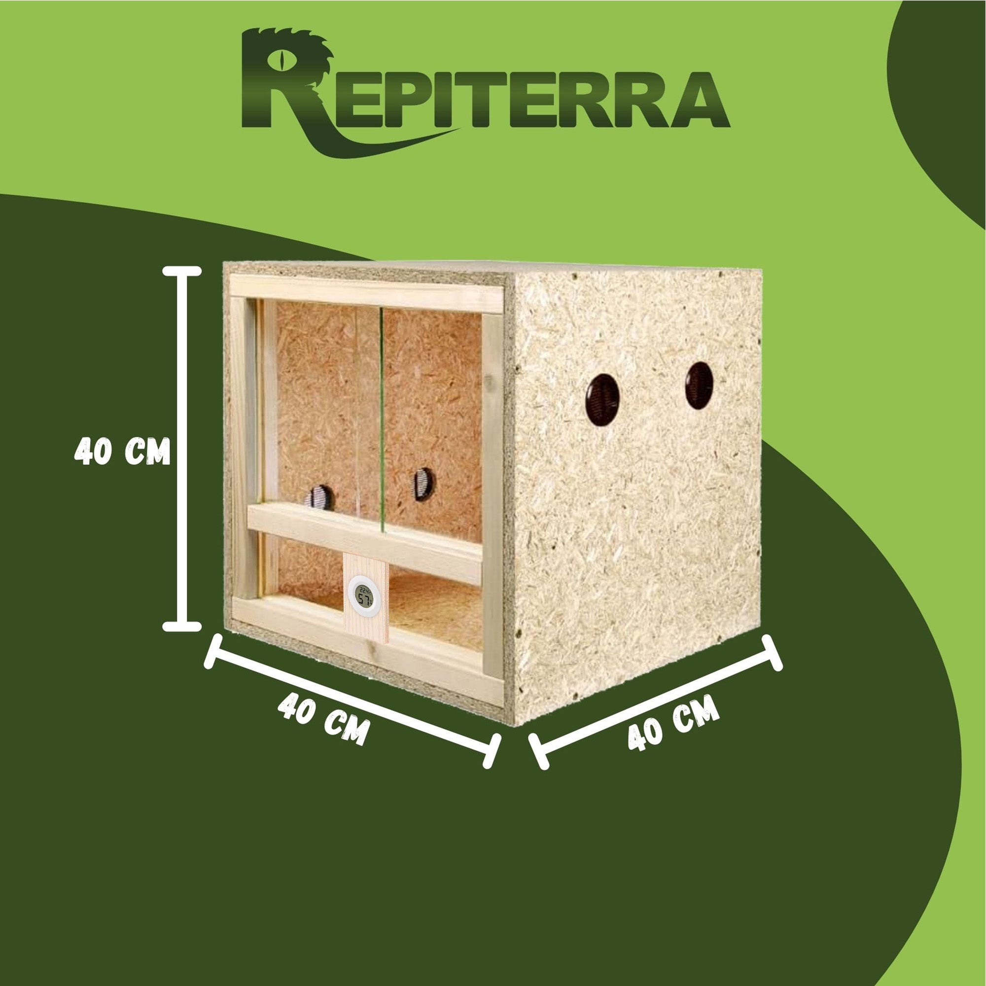 Repiterra Terrarium aus Holz mit Seitenbelüftung 40x40x40 cm