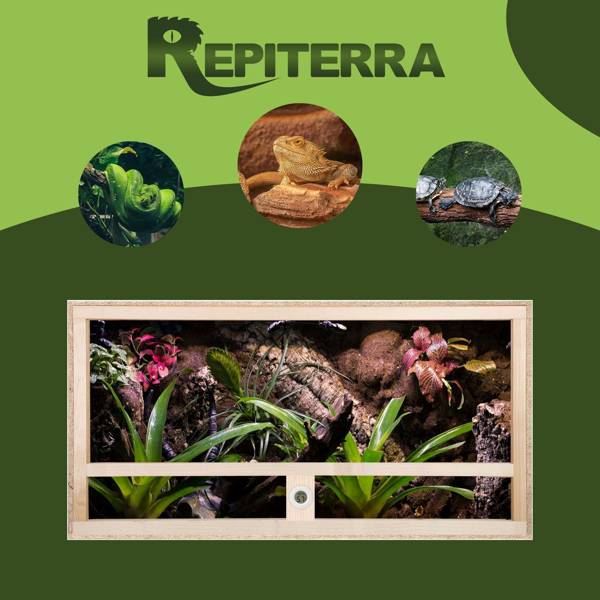 Repiterra Terrarium aus Holz mit Seitenbelüftung 100x60x50 cm