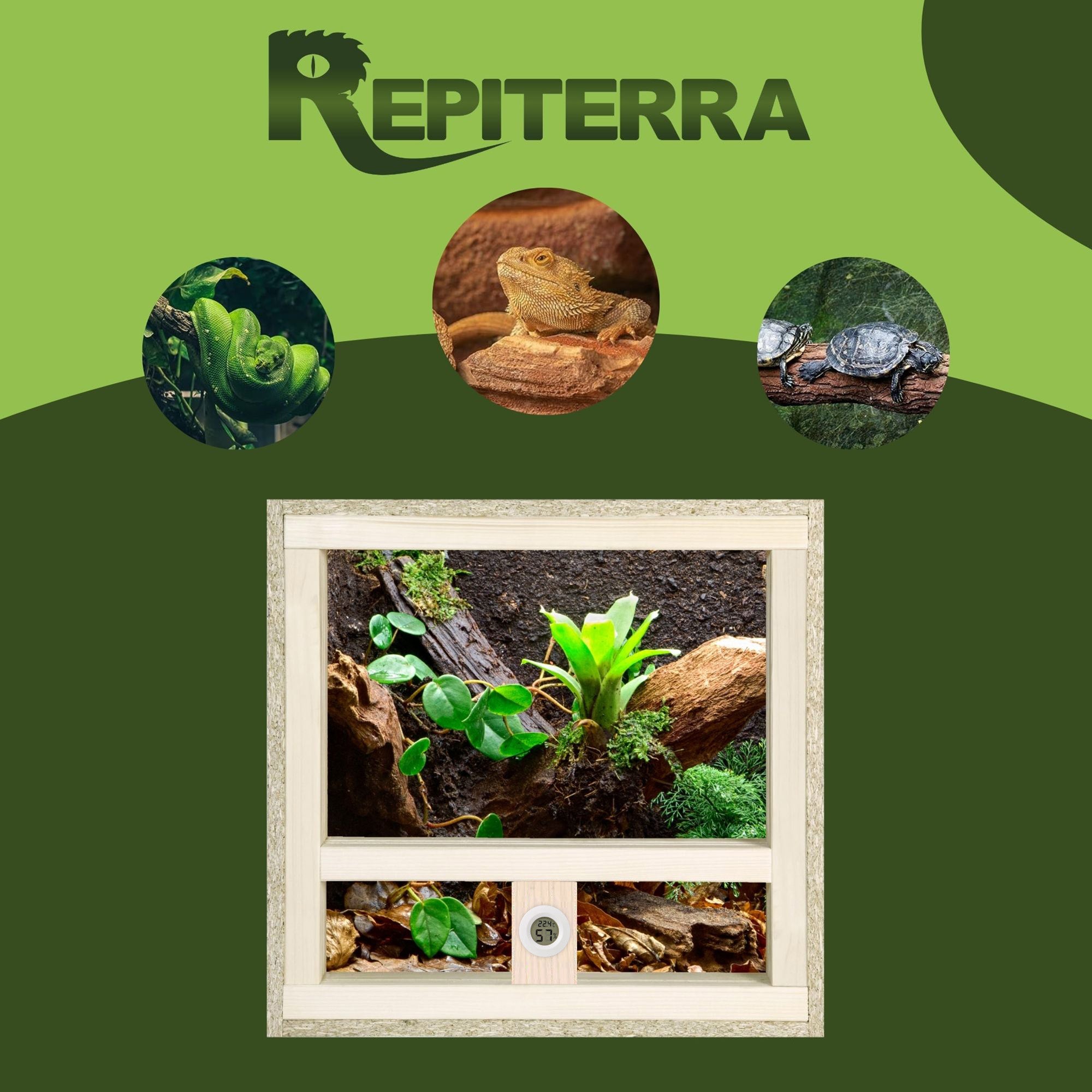 Repiterra Terrarium aus Holz mit Seitenbelüftung 40x40x40 cm