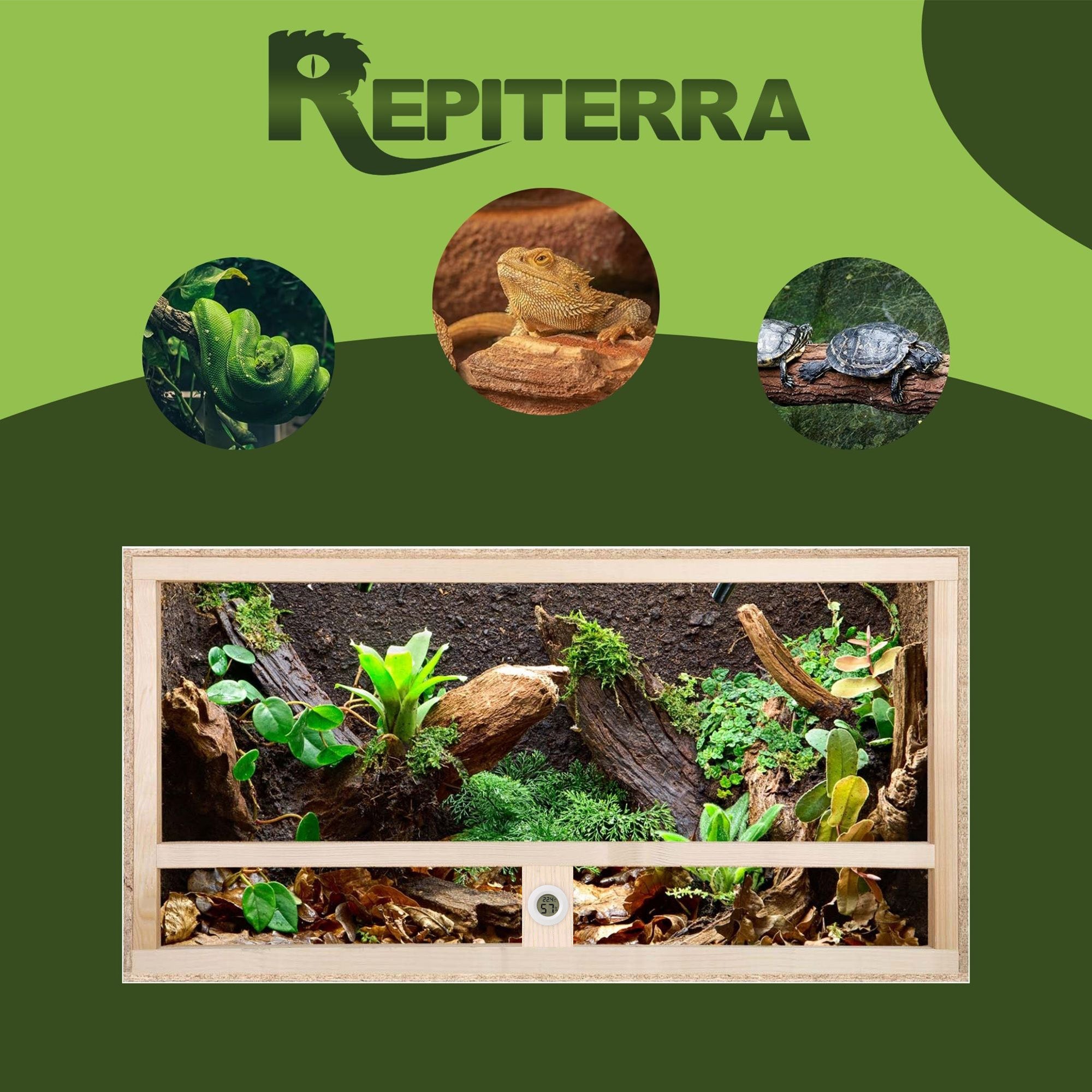 Repiterra Terrarium aus Holz mit Seitenbelüftung 60x30x30 cm