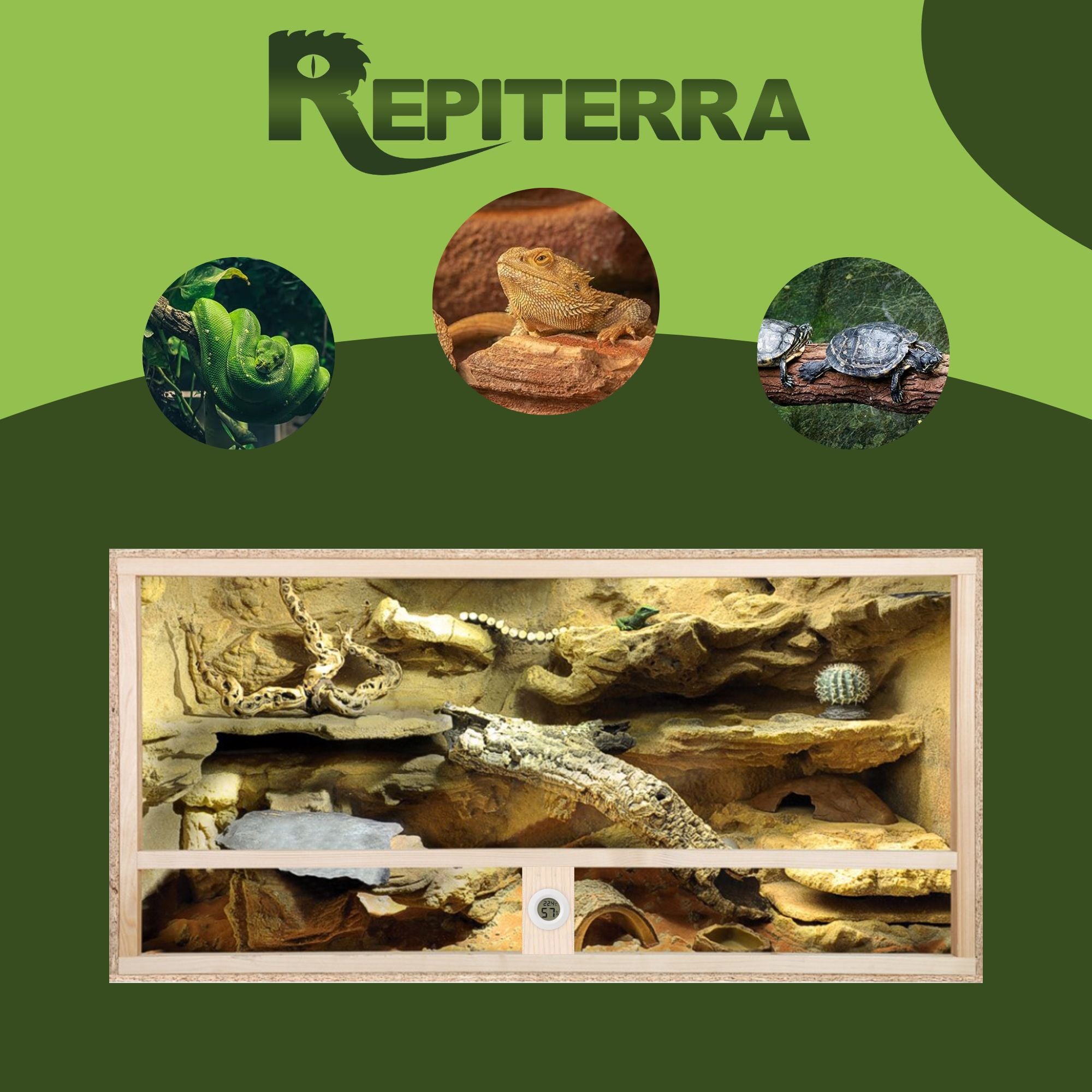 Repiterra Terrarium aus Holz für Schildkröten 100x50x50 cm