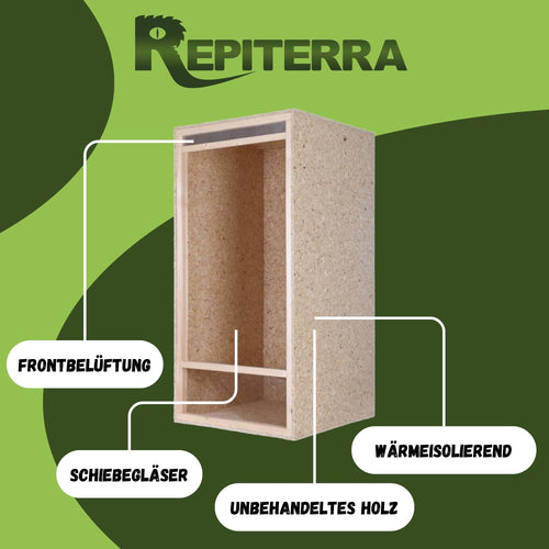 Repiterra Hochterrarium aus Holz mit Frontbelüftung 60x120x60 cm