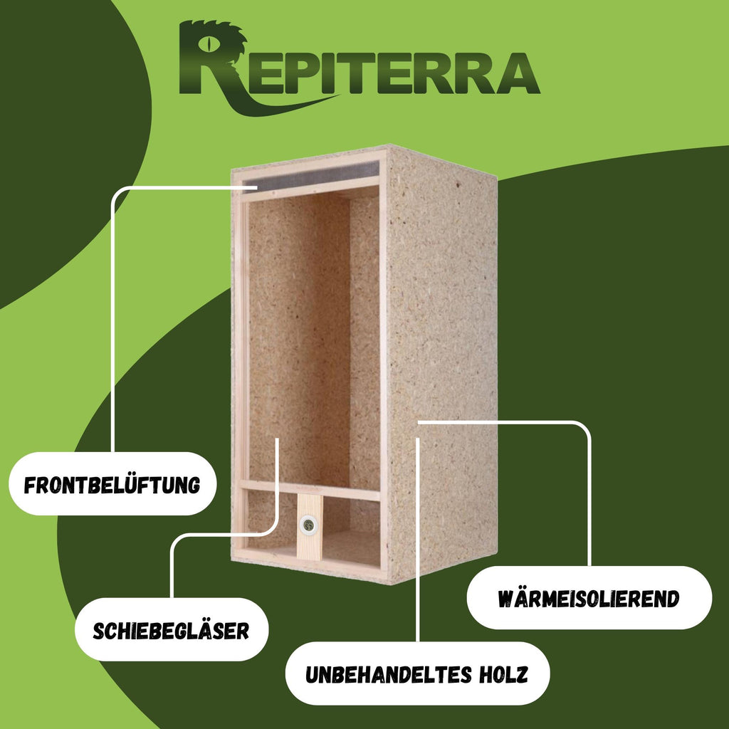 Repiterra Hochterrarium aus Holz mit Frontbelüftung 60x120x60 cm