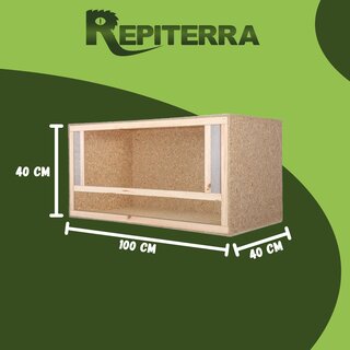 Repiterra Holz Terrarium mit Frontbelüftung 100x40x40 cm