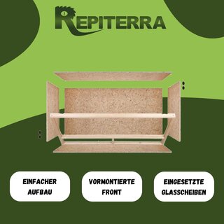 Repiterra Holz Terrarium mit Seitenbelüftung 100x50x50 cm
